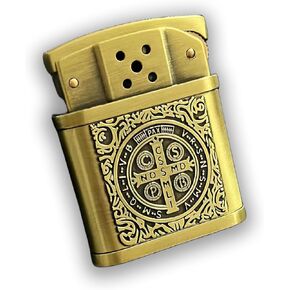 Cool Embossed Design Kerosene Wheel Lighter Refillable Eco-Friendly, Vintage Dazzling & Ultra-Cool, Unique for Men Candles Gift Camping BBQ (No Kerosene) (1#)
