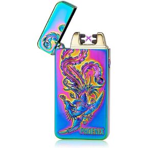 USB Rechargeable Flameless Lighters Windproof Electronic Zinc Plasma Dual Pulse Arc Lighter Eagle Lighters for Candle Camping BBQs Business Gift