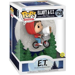 Funko Pop! Moment: E.T. The Extra-Terrestrial - Elliot and E.T. Flying (Glow in The Dark), Multicolor, 50769