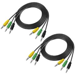 XMSJSIY 3.5mm 1/8" TRS Stereo Audio Cable 3 Male to 3 Male AUX Cable Cord for 5.1 Multimedia Speaker Compatible -1.5M/4.9FT 2PCS