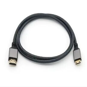 Mini HDMI to HDMI Cable 3.3FT, [Aluminum Housing, Braided] High Speed 4K 60Hz HDMI 2.0 Cable, Compatible with Cameras, Camcorders, Tablets and Graphics/Video Cards, Laptops, Light Gray，1-Pack