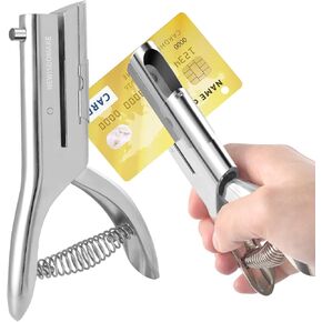 Heavy Duty Hole Punch 1/4 Inch, Single Hole Punch Heavy Duty 2 Inch Reach Deep Throat, Heavy Duty Hole Puncher 1 Hole Punch for Paper ID Cards PVC Tags Plastic Cardboard