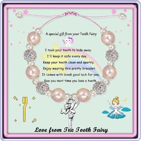 Tooth Fairy Bracelet, First Lost Tooth Gift, Tooth Fairy Jewelry, Tooth Fairy Gifts for Little Girls, Daughter, Niece, Granddaughter, Goddaughter