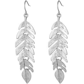Feather Earrings for Women and Girls Boho Artistic Vintage Leaf Metal Dangle Drop Earrings Lightweight Leaf Earrings with Detailed Texture Drop Dangle Earring Jewelry Gifts in Kuwait