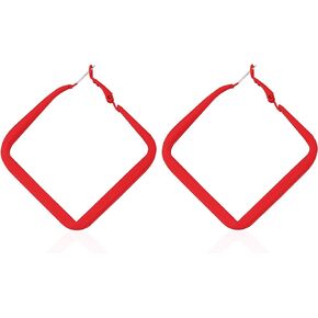 80s Earrings Women Retro Hoop Earrings Geometric Square Dangle Drop Neon Earrings for Women Girls Party Costume 80s Accessory