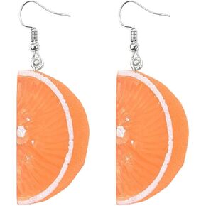 3D Lemon Earrings for Women Girls Resin Funny Lifelike Handmade Lightweight Tangerine Petal Lemon Slice Fruit Dangle Earrings Fashion Party Birthday Gifts Jewelry