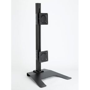 Dual Monitor Stand, Vertical Monitor Mount, Vertical Stack Screen Free-Standing Monitor Riser Adjustable Fits Two 13 to 27 Inch Screen and Max 20 lbs, Black