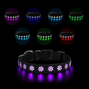 طوق فلاش LED للكلاب، 14 وضعًا لإضاءة أطواق الكلاب، أطواق للكلاب مضادة للماء قابلة لإعادة الشحن عبر USB، طوق فريد قابل للتعديل للكلاب الصغيرة والمتوسطة والكبيرة مع ألياف مزدوجة للتمرين الليلي in Kuwait