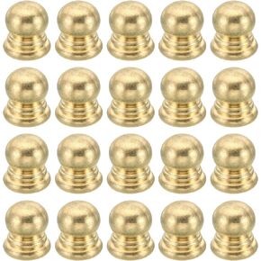 PATIKIL M4x0.7 Thread Brass Cap Nuts Knob, 20 Pack Lamp Finial Decoration Screw Caps Nut Handle Knob Decoration for Lighting Furniture Cabinet, 10mm