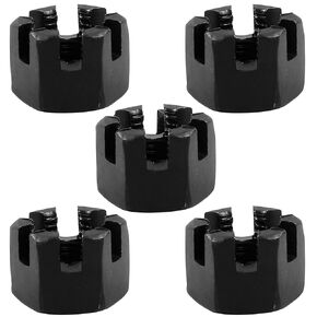 10Pcs M12x1.25mm Hexagon Slotted Nuts, Grade 4.8 Carbon Steel Hex Castle Nut for Car Moto Mechanical Equipment Furniture Fasteners, Black