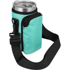 Xxerciz Water Bottle Carrier Bag for Yeti Rambler 30 oz Cup, Water Bottle Holder with Adjustable Strap, Tumbler Carrier Pouch Accessories for Outdoor Travelling Camping