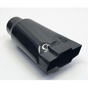 3.00 Inlet Exhaust Tip 4.75" Outlet 9.00" Long Inlet Chevy Bowtie 304 Stainless Black Chrome Plated Wesdon Exhaust Tip
