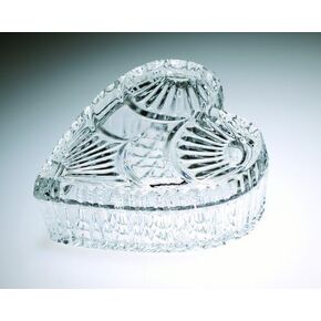 Barski - European Quality - Cut Crystal - Jewelry - Candy -Heart Shaped - Covered - Box - 5" Length - Made in Europe