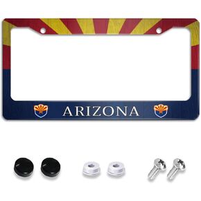 Florida State Flag License Plate Frame Aluminum Flag of The US State Car Tag Fashion Plate Covers Car Accessories Decor for Women Men Girls Vehicle