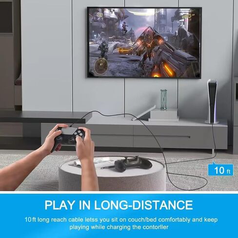 15FT PS4 Controller Charging Cable Compatible with Xbox One Controller,PS4 Charger Cord for Playstation-4,PS 4 Slim/Pro,Dualshock 4,Fire Stick,Game Accessories Micro-USB Data Cord for X-box One S / X in Saudi Arabia