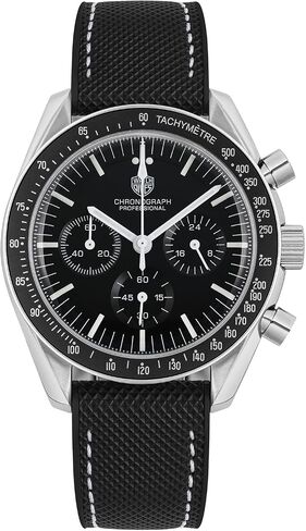 watchdives WD1861 ساعة كرونوغراف للرجال اليابان VK63 ساعات كوارتز رياضية 40 ملم ساعة يد كريستال الياقوت الفقاعي 100 متر ساعة غوص مع حزام ساعة مطاطي أسود in Kuwait