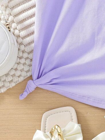 Girl's Lace Splice Mesh Flounce Sleeve T Shirt Loose Crewneck Short Sleeve Tees Cute Summer Tee Tops in Saudi Arabia