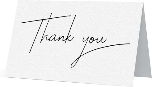 Oaklyn 48 Pack Thank You Cards with Envelopes 4"x 5.25" for Weddings, Baby Shower, Birthday Parties, Business, and Graduation Thank You Cards Blank - Black and White in Saudi Arabia