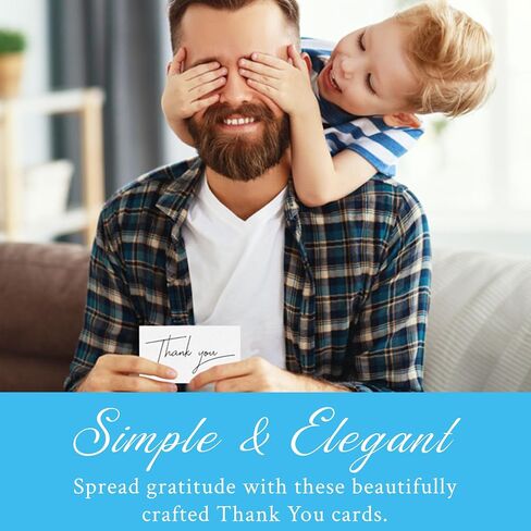 Oaklyn 48 Pack Thank You Cards with Envelopes 4"x 5.25" for Weddings, Baby Shower, Birthday Parties, Business, and Graduation Thank You Cards Blank - Black and White in Saudi Arabia