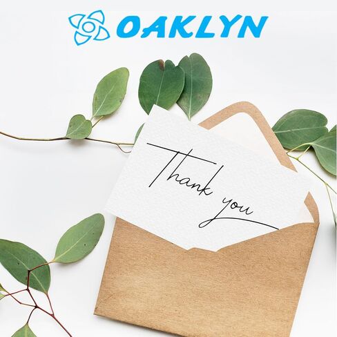 Oaklyn 48 Pack Thank You Cards with Envelopes 4"x 5.25" for Weddings, Baby Shower, Birthday Parties, Business, and Graduation Thank You Cards Blank - Black and White in Saudi Arabia