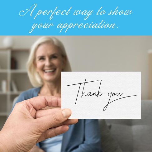 Oaklyn 48 Pack Thank You Cards with Envelopes 4"x 5.25" for Weddings, Baby Shower, Birthday Parties, Business, and Graduation Thank You Cards Blank - Black and White in Saudi Arabia