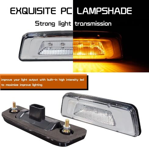 لـ 2013-2017 Kenworth T680 2011-2015 Kenworth T700، 2014-2015 Kenworth T880، 2015-2019 Peterbilt 567 Amber LED عدسة شفافة المصد الأمامي للراكب الجانبي مصباح إشارة الانعطاف in Kuwait