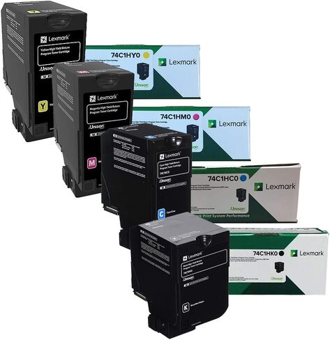 مجموعة حبر Lexmark 74C1HK0، 74C1HC0، 74C1HM0، 74C1HY0 (BK 20,000 / CMY 12,000) in Kuwait