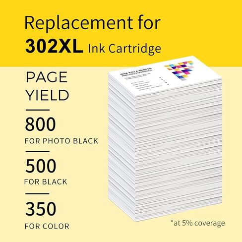 خراطيش حبر LemeroUexpect المعاد تصنيعها 302XL بديلة متعددة العبوات لخرطوشة حبر Epson 302 XL 302XL لطابعة Epson XP-6100 XP6100 XP6000 (أسود/أسود/أرجواني/أصفر/سماوي) 5P 302XL in Saudi Arabia