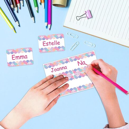 Lucleag 200 PCS Name Tags Stickers, Self Adhesive Colors Name Tag Labels Name Stickers for Back to School Classroom Student Office Desk Cubby Locker Clothes Party, 2x3 inch in Saudi Arabia