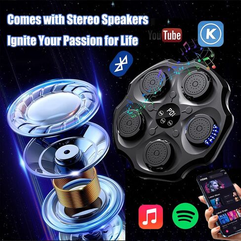 Music Boxing Machine with Boxing Gloves, 2024 Newest Wall-Mounted Smart 9-Speed Electronic Bluetooth Boxing Training Equipment, Home Gym Games for Adults and Kids to Practice Boxing Targets in Saudi Arabia