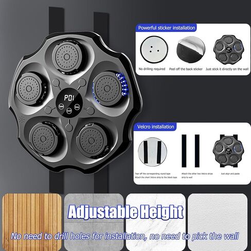 Music Boxing Machine with Boxing Gloves, 2024 Newest Wall-Mounted Smart 9-Speed Electronic Bluetooth Boxing Training Equipment, Home Gym Games for Adults and Kids to Practice Boxing Targets in Saudi Arabia