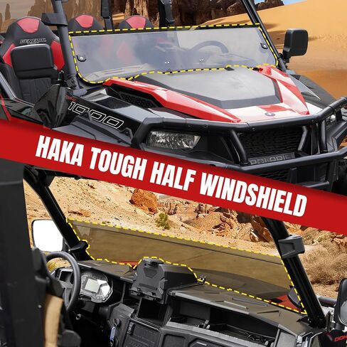 HAKA TOUGH Utv Front Half Windshield for Polaris General 1000/XP/XP 4 2016-2023, Hard Polycarbonate Front Half Windshield Tinted for Polaris General 1000/General 4 1000 Accessories in Saudi Arabia