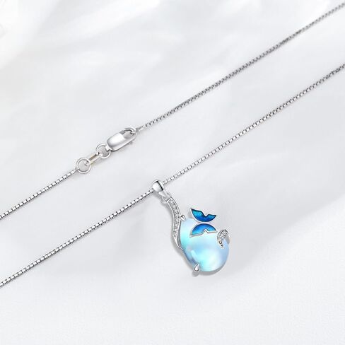 Blue Butterfly Necklace for Women Girls 925 Sterling Silver Butterfly Moonstone Necklace Teardrop Pendant Jewelry Gifts for Butterfly Lovers in Saudi Arabia