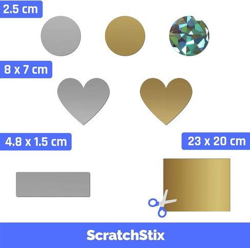 5 Sheets, 9" x 7", Gold Scratch Off Sticker Labels Large DIY Sheet in Saudi Arabia