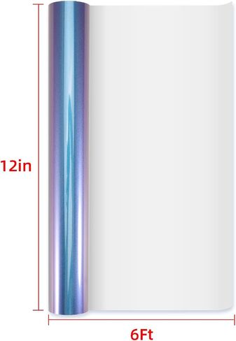 Heat Transfer Vinyl 12" x 6ft Colors HTV Vinyl for Shirts, Iron on Vinyl for Cricut & Cameo or Heat Press Machine Easy to Weed,（Blue 12" x 6ft） in Saudi Arabia