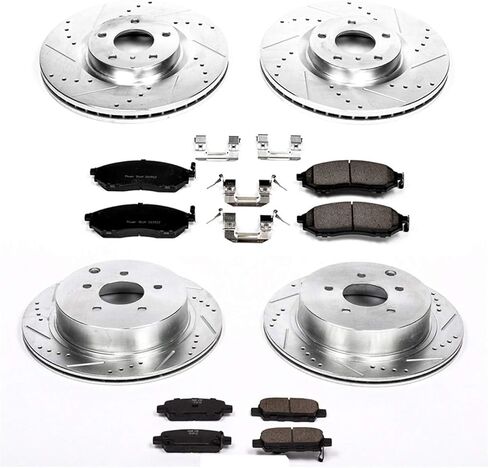 Power Stop K6237 Front and Rear Z23 Carbon Fiber Brake Pads with Drilled & Slotted Brake Rotors Kit in Saudi Arabia