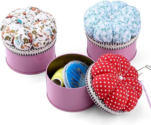 Leadigol Pin Cushion with Metal Storage Jar, Pins Cushion for Sewing with Needle Pin Holder, Pin Storage Sewing Pin Cushion,for Sewing Pins, Paper Clips, Screws in Saudi Arabia
