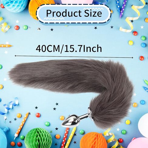 الذئب الثعلب فروي الذيل التوصيل والأذنين عقال، الحيوان Therian Fursuit ذيل Hairband تأثيري حلي، فو الفراء الثعلب ذيل يتوهم اللباس هالوين تأثيري قابل للتعديل فروي الثعلب ذيل زي للنساء in Kuwait