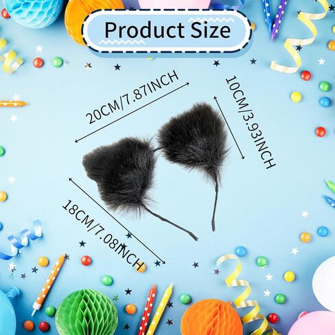 الذئب الثعلب فروي الذيل التوصيل والأذنين عقال، الحيوان Therian Fursuit ذيل Hairband تأثيري حلي، فو الفراء الثعلب ذيل يتوهم اللباس هالوين تأثيري قابل للتعديل فروي الثعلب ذيل زي للنساء in Kuwait