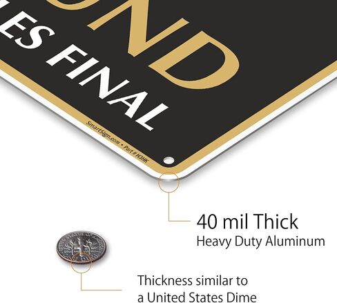SmartSign “We Will Gladly Exchange Or Credit Returns, Sorry No Cash Refunds" Store Policy Metal Sign, 7 x 10 inch, 40 mil Laminated Rustproof Aluminum, Black, White and Gold, Made in USA in Saudi Arabia