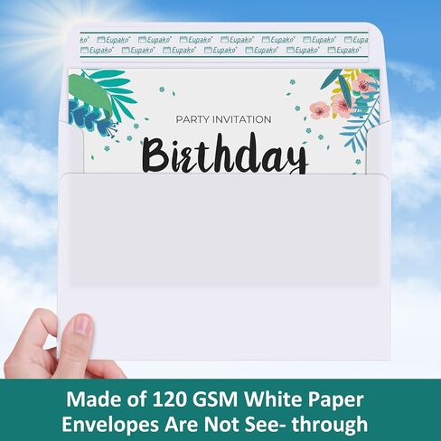 Eupako White Blank Cards and Envelopes 100 Pack - 5x7 Heavyweight Folded Cardstock and A7 Envelopes Self Seal for DIY Greeting Cards, Invitations, Wedding, Baby Shower, Birthday, Thank You Cards in Saudi Arabia