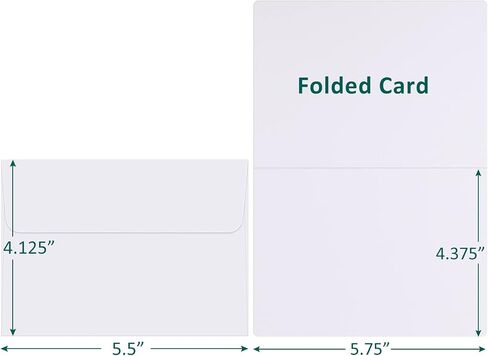 Eupako White Blank Cards and Envelopes 100 Pack - 5x7 Heavyweight Folded Cardstock and A7 Envelopes Self Seal for DIY Greeting Cards, Invitations, Wedding, Baby Shower, Birthday, Thank You Cards in Saudi Arabia