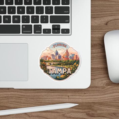 Tampa Florida Sticker Travel Outdoors Decal Vinyl Small Waterproof for Water Bottle Mug Passport Book Scrapbook Notebook Laptop Tumbler Skateboard Computer Phone Size 4" Funny Gift in Saudi Arabia