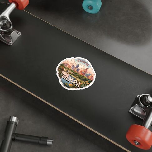 Tampa Florida Sticker Travel Outdoors Decal Vinyl Small Waterproof for Water Bottle Mug Passport Book Scrapbook Notebook Laptop Tumbler Skateboard Computer Phone Size 4" Funny Gift in Saudi Arabia