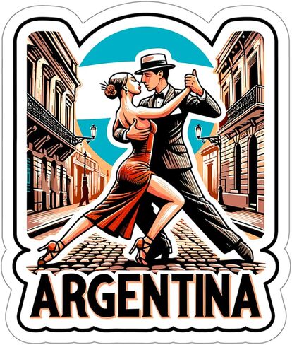 Argentina Sticker Weatherproof Vintage Decal Vinyl Small Waterproof for Water Bottle Mug Passport Scrapbook Notebook Laptop Tumbler Skateboard Computer Phone 4" in Saudi Arabia