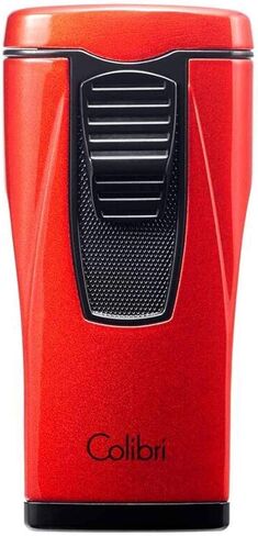 ولاعة لهب نفاث ثلاثية من كوليبري موناكو - مقاومة للرياح وقابلة لإعادة الملء، اختيار عشاق السيجار مع نافذة وقود زرقاء ولهب قابل للتعديل (أسود معدني) in Kuwait