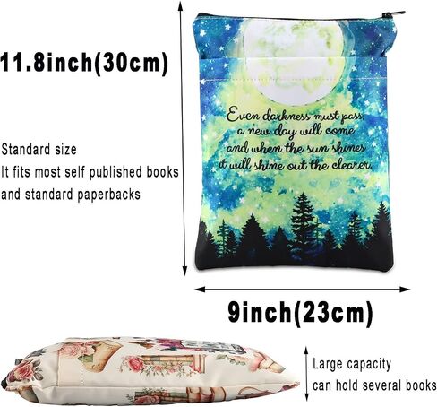 BWWKTOP Rings Novel Book Sleeve Literary Lover Gifts Even Darkness Must Pass A New Day Will Come Rings Book Cover Book Protector (even darkness) in Saudi Arabia