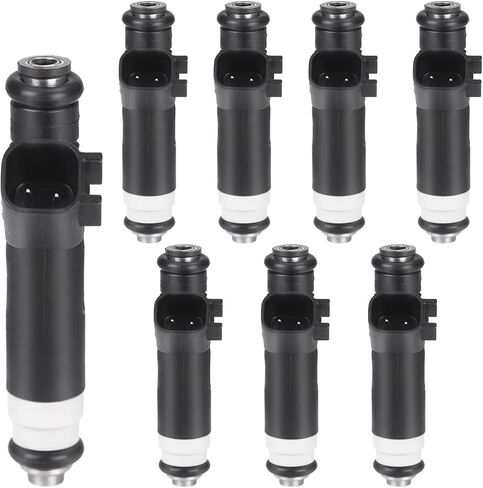 Fuel Injectors Set of 8 Compatible with 2004-2008 Ford F150 E150 E250 2004-2005 Explorer Mountaineer 4.6L Replace# 04861238AB, 4L3E-B4C, FJ867 4Holes in Saudi Arabia