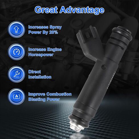 Fuel Injectors Set of 8 Compatible with 2004-2008 Ford F150 E150 E250 2004-2005 Explorer Mountaineer 4.6L Replace# 04861238AB, 4L3E-B4C, FJ867 4Holes in Saudi Arabia