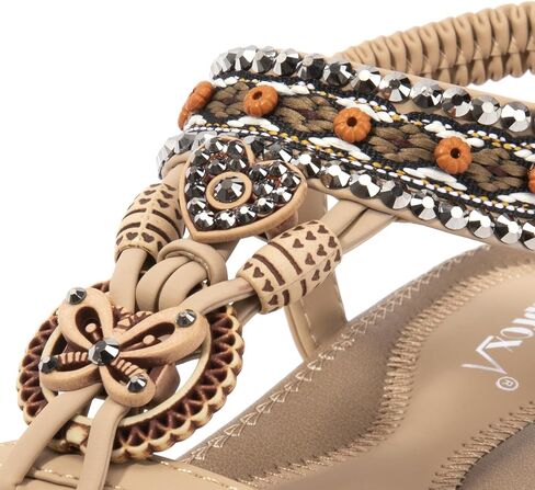 Zelaprox Women's Sandals Jeweled Crystal Summer Comfortable Slip-on Flat Sandals Open Toe Ankle Elastic Strap Beach Shoes Sandals Flops Dressy Sandals in Saudi Arabia